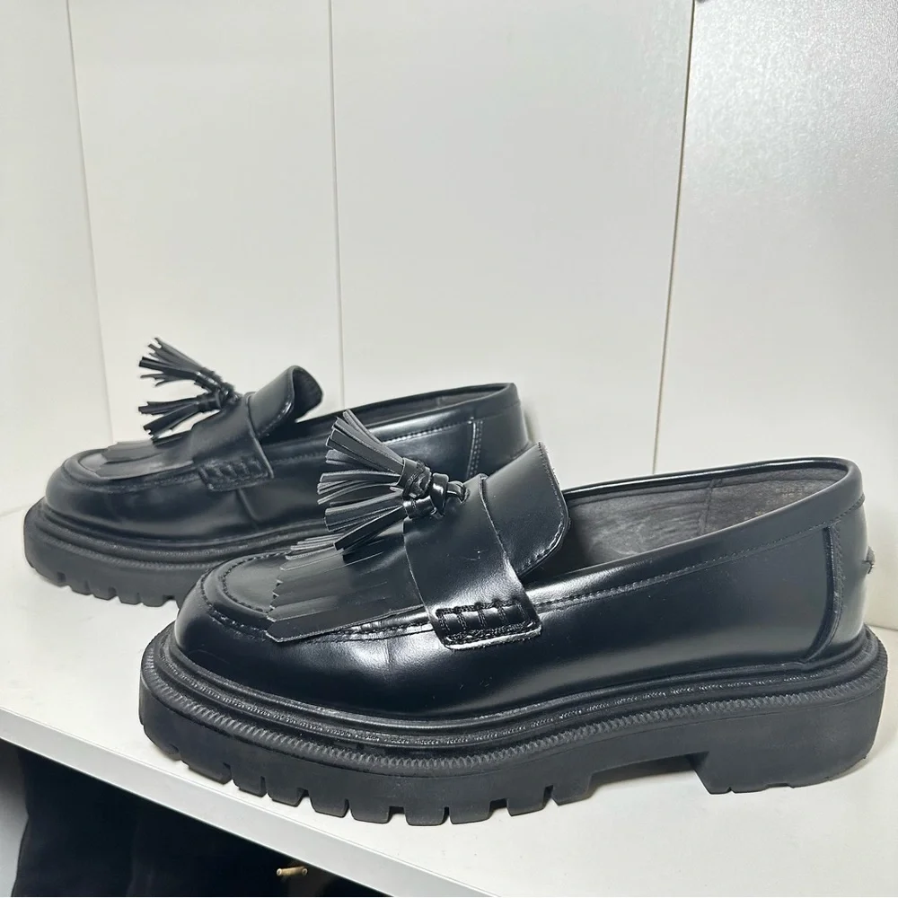 H&M Black Tassel Fringe Loafers - Picture 4 of 8